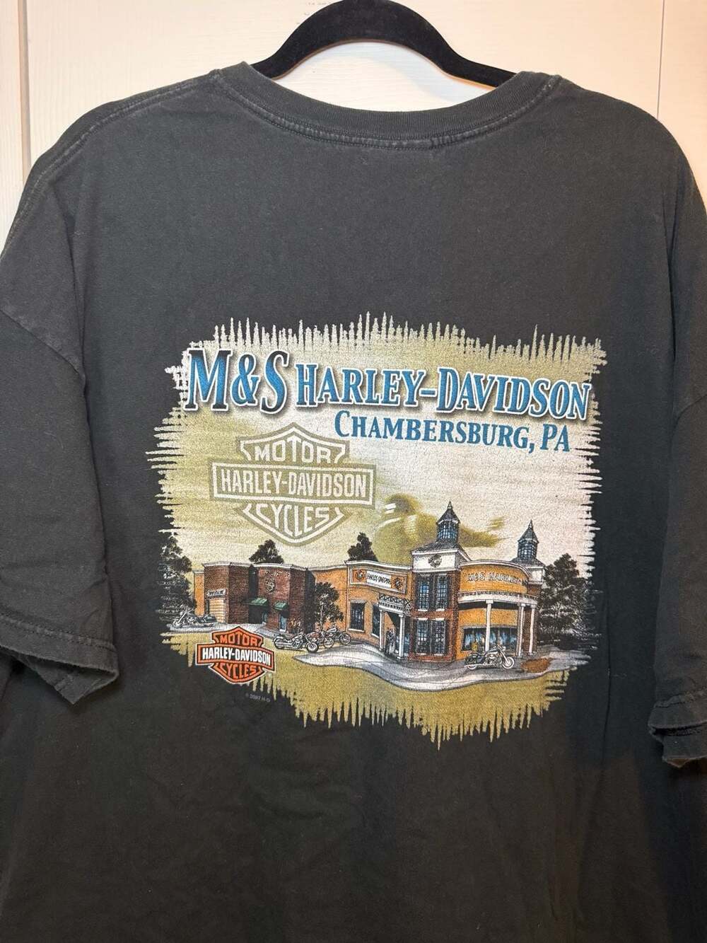 Vintage 2002 Harley Davidson Chambersburg PA M&S Dealership T-Shirt Size 3XL